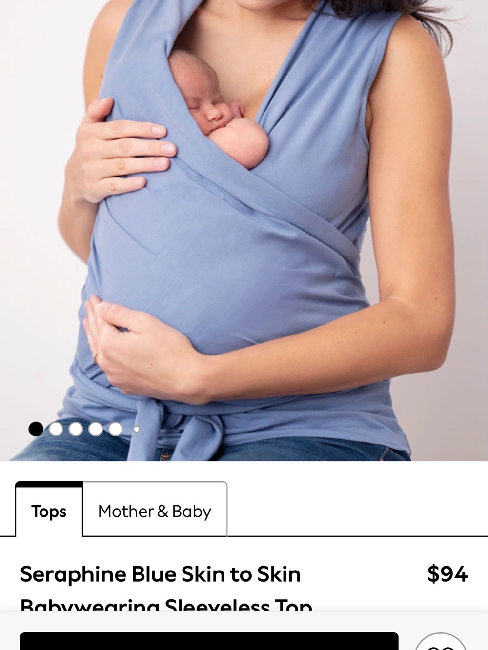 Seraphine Powder Blue Babywearing Wrap Tank Top